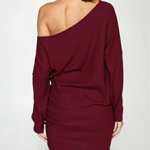 One Shoulder Long Sleeve Midi - Picture 2 of 6
